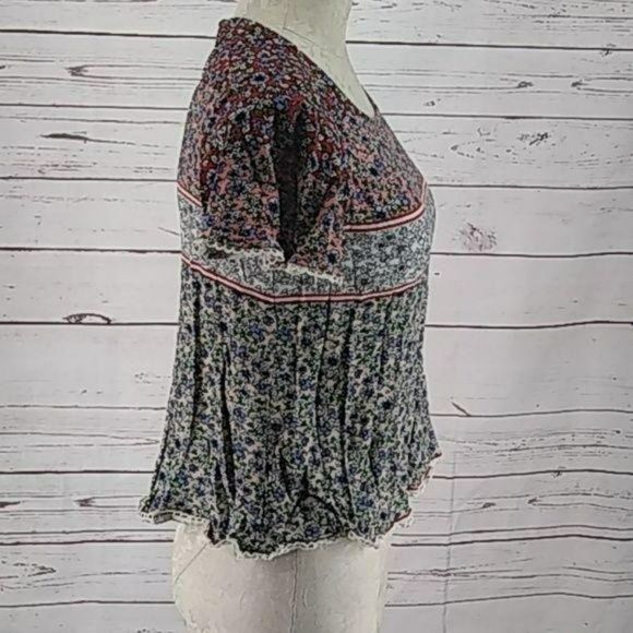 Takara Woman's Floral Boho Hippie Rayon Blouse Small - Picture 2 of 6